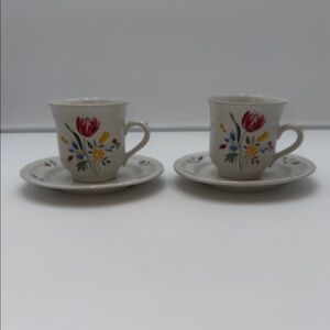 Ten Strawberry Street French Country Kitchen Coffee Cup & Saucer set of 2